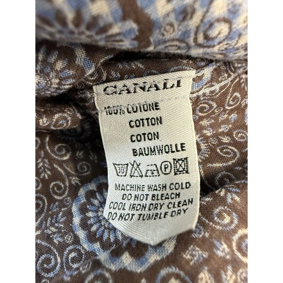 Canali Mens Shirt Long Sleeve Button Down Sz Large Made In Italy Floral Pattern - Picture 9 of 11